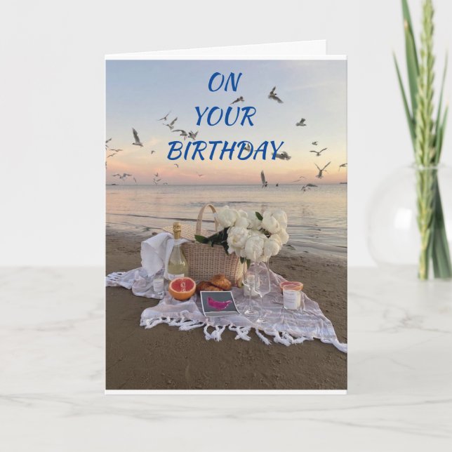 TARJETA *CUMPLEAÑOS DE PLAYA DESEAN* A CUALQUIERA (Anverso)