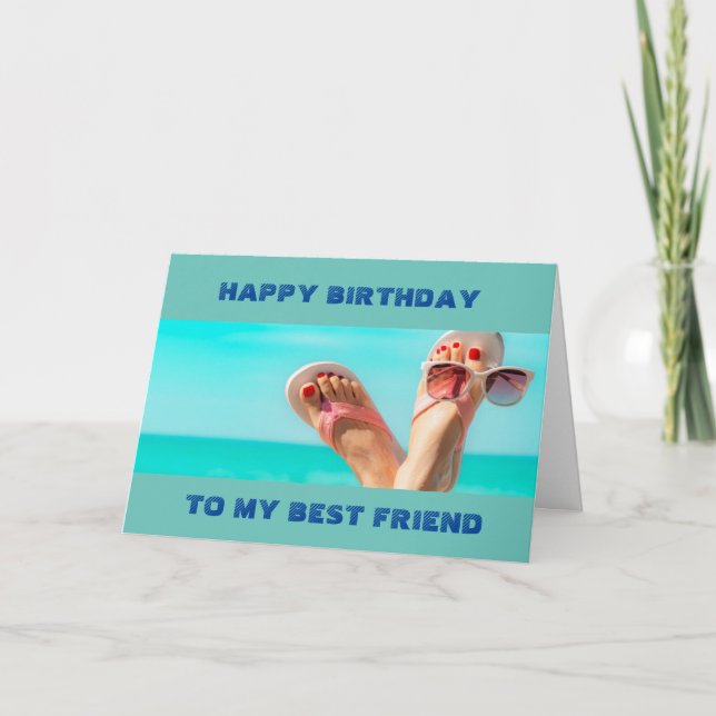 TARJETA ***CUMPLEAÑOS DE PLAYA DESEAN** "MEJOR AMIGO" (Anverso)