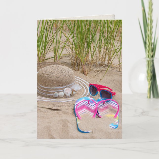 Tarjeta Cumpleaños de playa para un amigo (Anverso)