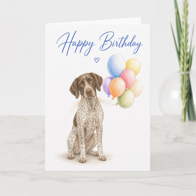 Tarjeta Cumpleaños de Pointer Alemán (Anverso)