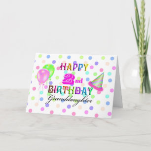 Tarjeta Cumpleaños de Polkadot de la nieta 2do