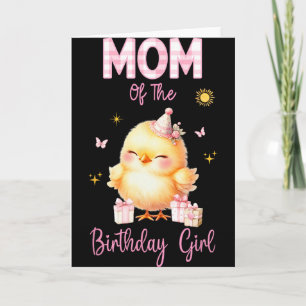 Tarjeta Cumpleaños de pollita linda granja primera fiesta 