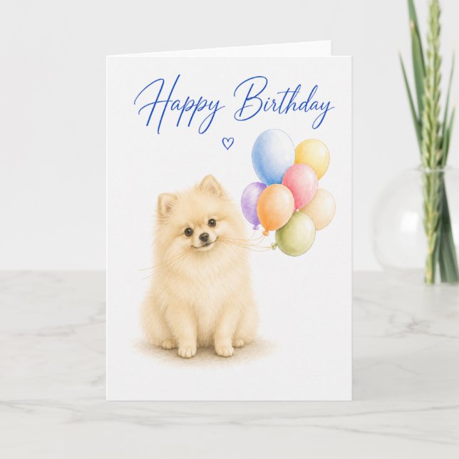 Tarjeta Cumpleaños de Pomerania (Anverso)