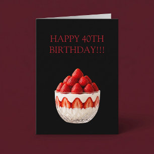 Tarjeta Cumpleaños de postre de fresa