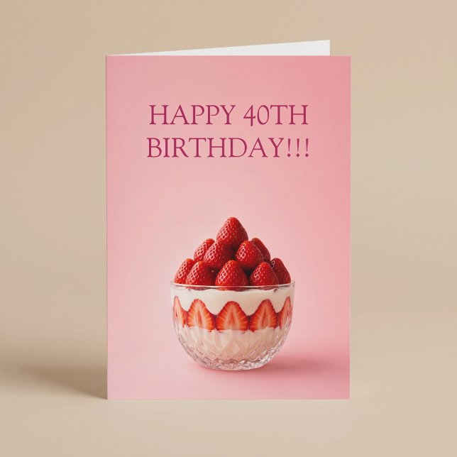 Tarjeta Cumpleaños de postre de fresa (Subido por el creador)