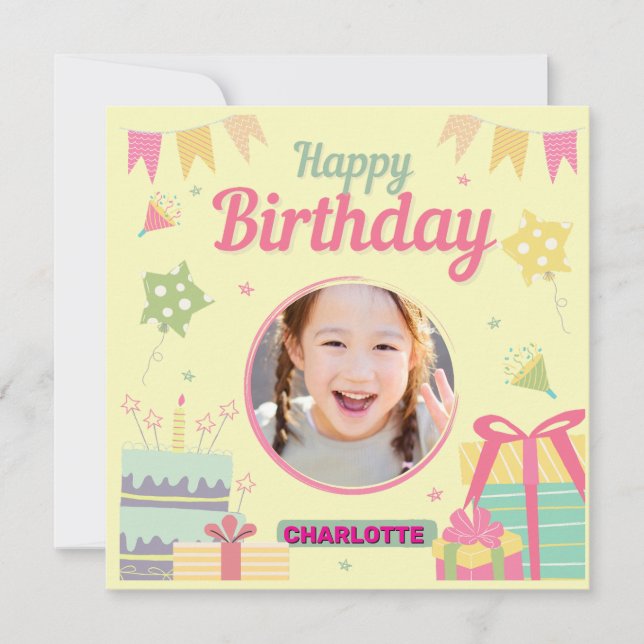 Tarjeta cumpleaños de princesa (Anverso)