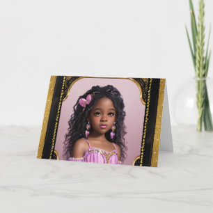 Tarjeta Cumpleaños de Princesa Niña Pequeña y Hermosa de C