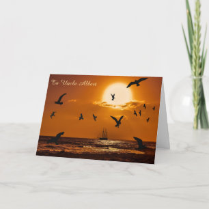 Tarjeta Cumpleaños de puesta de sol en el mar