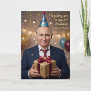 Tarjeta Cumpleaños de Putin Humor Geopolítico de Hombre Fu