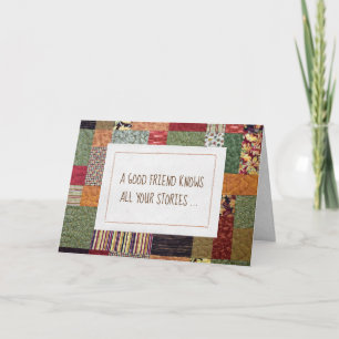 Tarjeta Cumpleaños De Quilt Parchwork Para Amigo