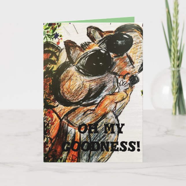 Tarjeta cumpleaños de Racoon (Anverso)