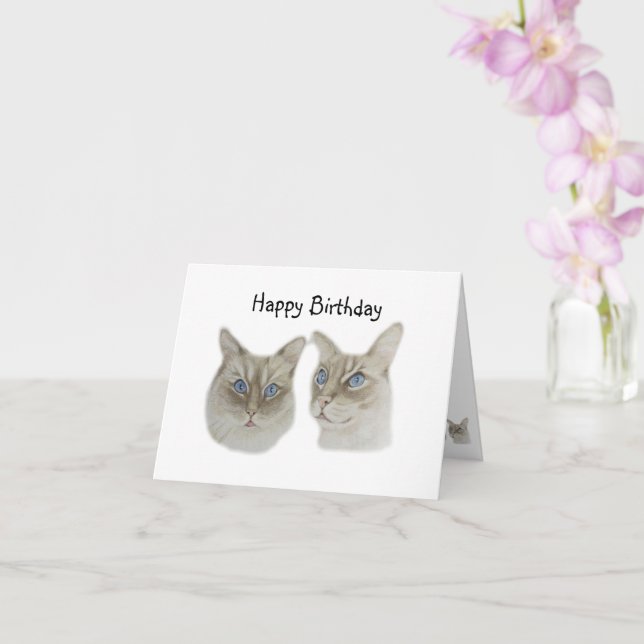 Tarjeta cumpleaños de Ragdoll Cats (Orquídea)