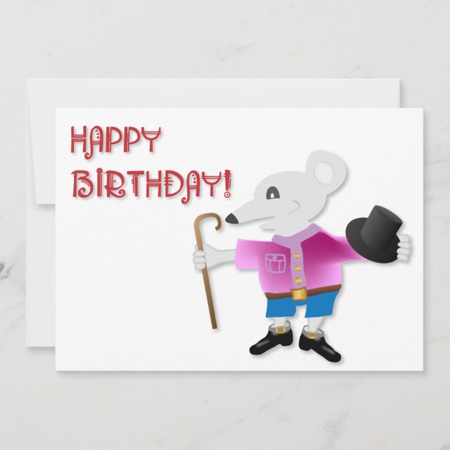 TARJETA CUMPLEAÑOS DE RATÓN (Anverso)