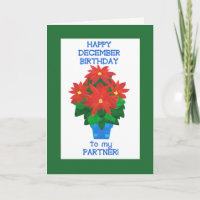 Cumpleaños de Red Poinsettia para Diciembre