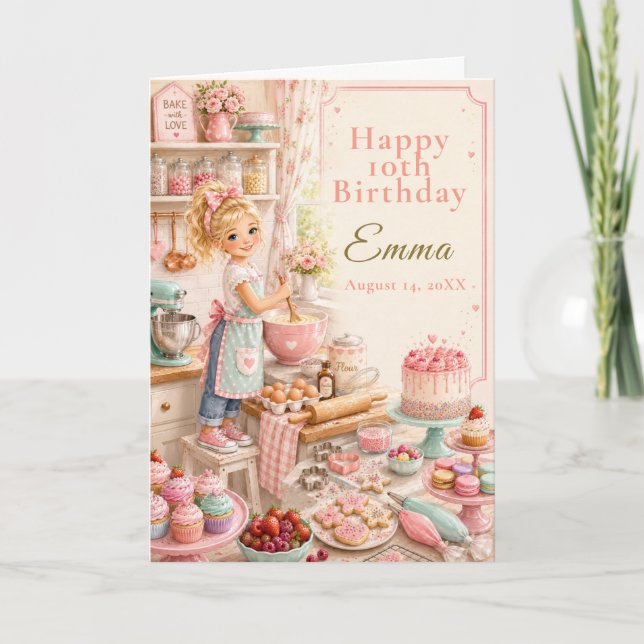 Tarjeta Cumpleaños de repostería para niños (Anverso)