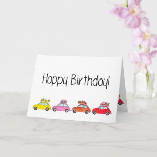 Tarjeta Cumpleaños de Retro Fiat 500
