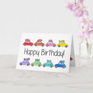 Tarjeta Cumpleaños de Retro Fiat 500