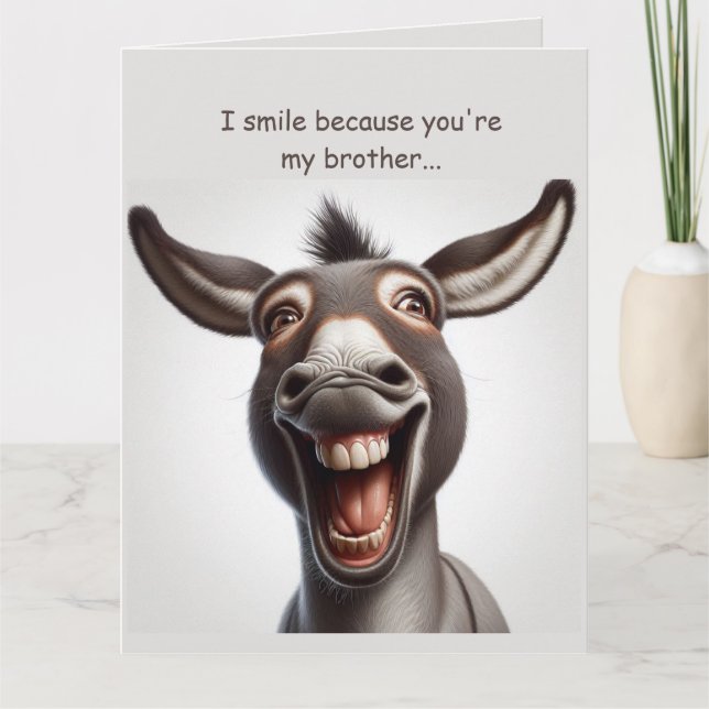 Tarjeta Cumpleaños de risas de burro editable (Anverso)