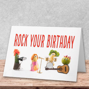 Tarjeta Cumpleaños de Rock para Amante de la Música Vegana