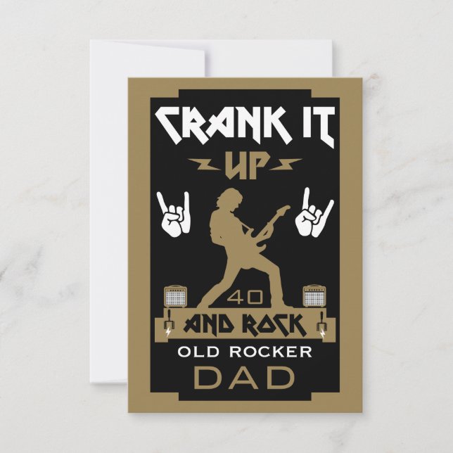 Tarjeta Cumpleaños de Rockers de 40 años (Anverso)