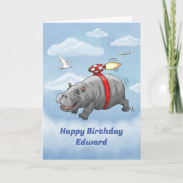 Tarjeta Cumpleaños de Rocket Hippo