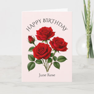 Tarjeta Cumpleaños de Rosa de Junio