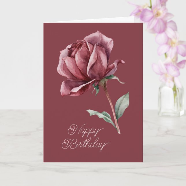 Tarjeta Cumpleaños de Rosa Roja (Orquídea)