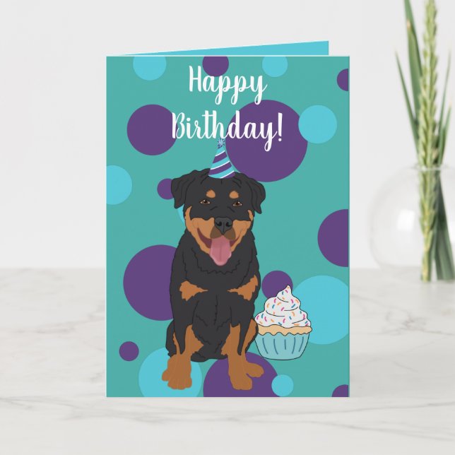 Tarjeta Cumpleaños de Rottweiler (Anverso)