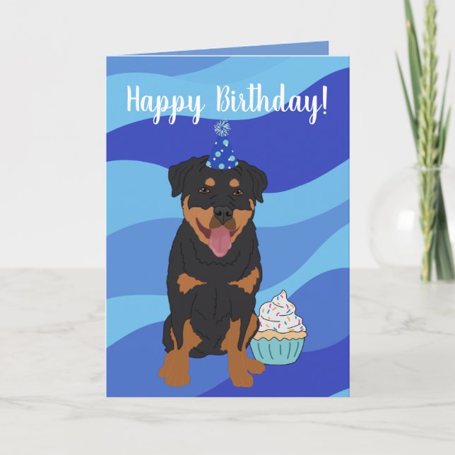 Tarjeta Cumpleaños de Rottweiler (Anverso)