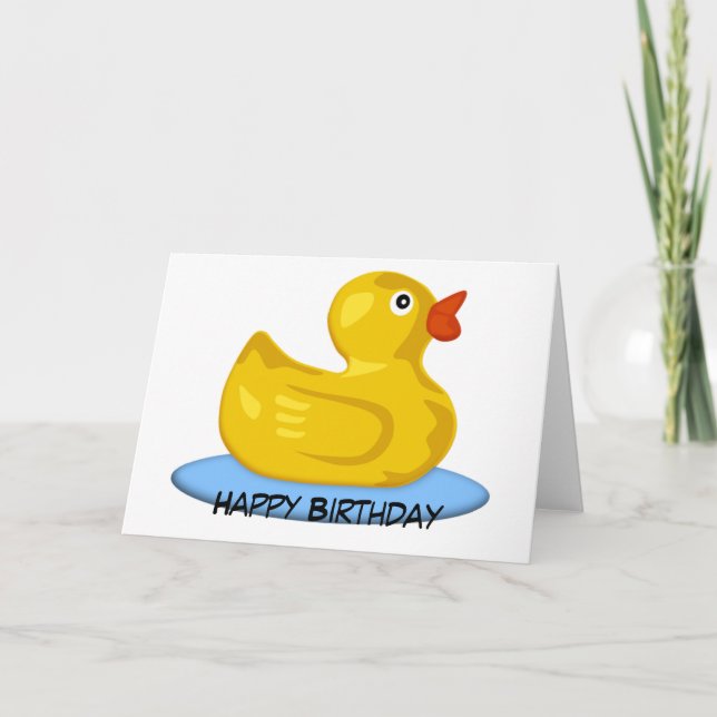 Tarjeta Cumpleaños de Rubber Ducky (Anverso)