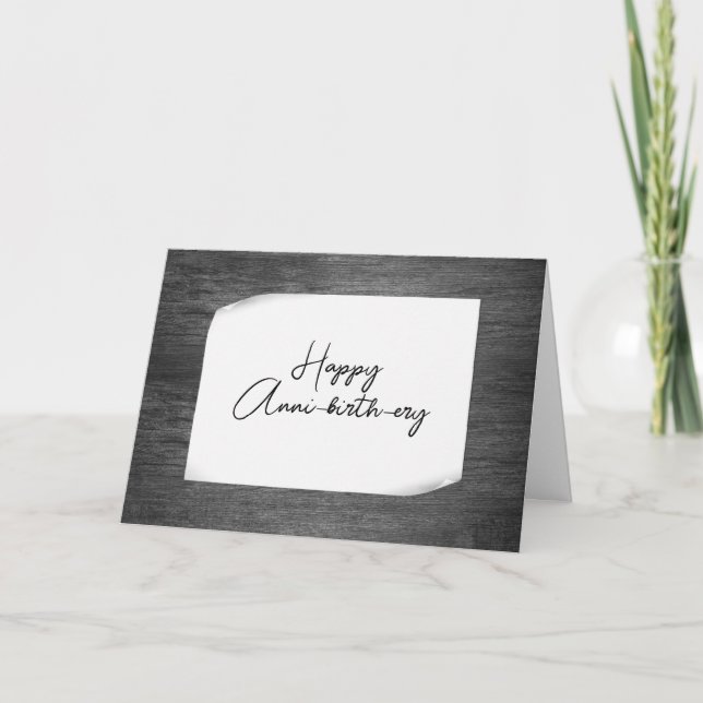 Tarjeta Cumpleaños de Rustic Grey Barnwood (Anverso)