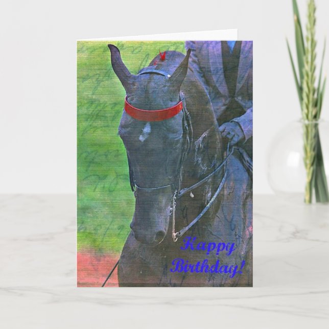 Tarjeta Cumpleaños de Saddlebred (Anverso)