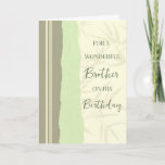 Tarjeta Cumpleaños de Sage Green y Beige Brother<br><div class="desc">Tarjeta de cumpleaños para hermano con diseño moderno y sencillo de sabio verde y beige y verso reflexivo.</div>