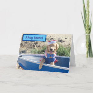 Tarjeta Cumpleaños de Sailor Golden Retriever
