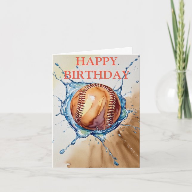 Tarjeta Cumpleaños de Salpicadura de Acuarela para Amantes (Anverso)