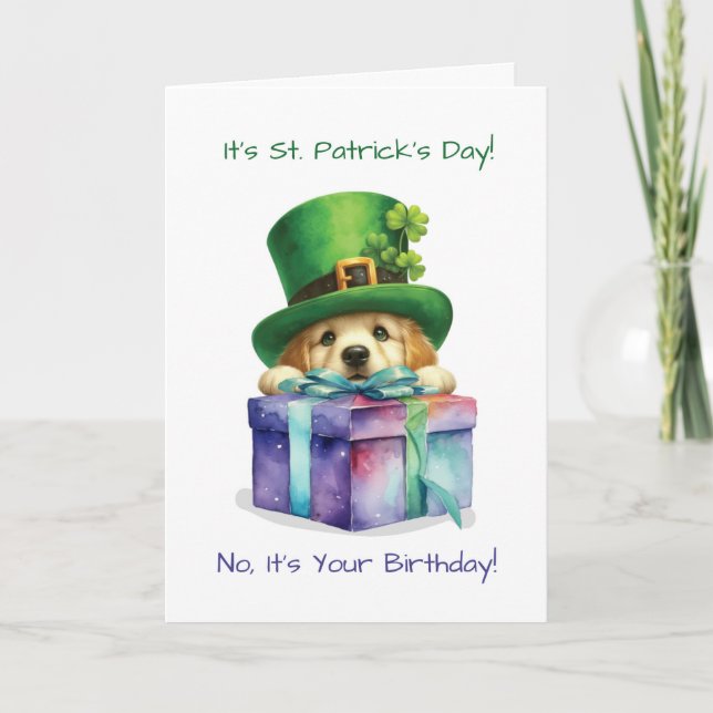 Tarjeta Cumpleaños de San Patricio con Gorra (Anverso)