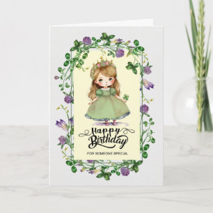 Tarjeta Cumpleaños de San Patricio. Pequeña Princesa Irlan