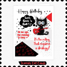Tarjeta Cumpleaños de Scaredy Cat "Rock 'n Roll"