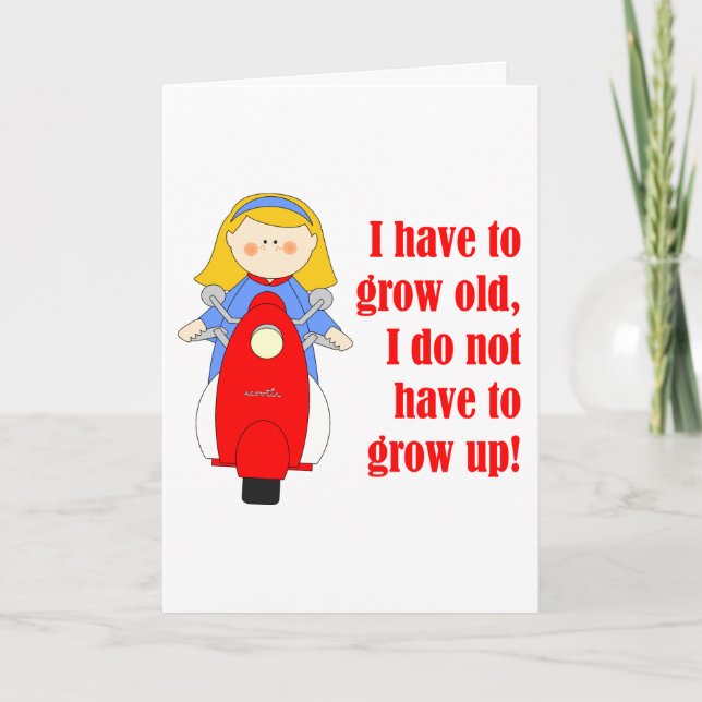 Tarjeta Cumpleaños de Scooter Chica (Anverso)