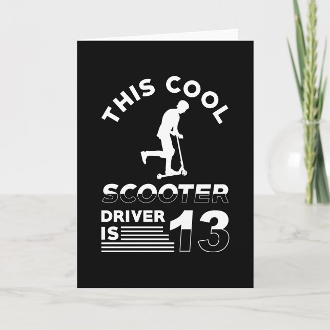 Tarjeta Cumpleaños de Scooter de 13 años (Anverso)
