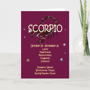 Tarjeta Cumpleaños de Scorpio Zodiac
