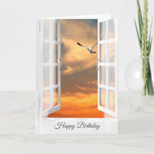 Tarjeta Cumpleaños de Seagull Sunset (Anverso)