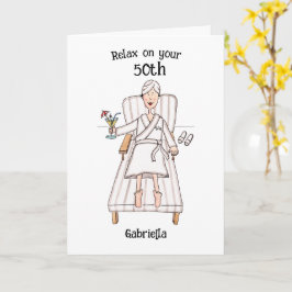 Tarjeta Cumpleaños de Señora Dama Edad Spa