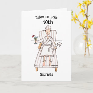 Tarjeta Cumpleaños de Señora Dama Edad Spa