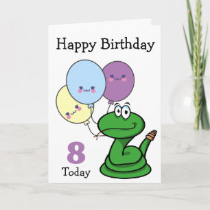 Tarjeta Cumpleaños de serpiente de cascabel con edad