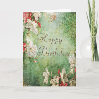 Tarjeta Cumpleaños de Shabby Chic Hibiscus Flowers