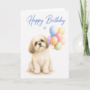 Tarjeta Cumpleaños de Shih Tzu