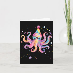 Tarjeta Cumpleaños de Sirena Pulpo Verano Coincidente Acua