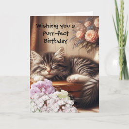 Tarjeta Cumpleaños de Sleepy Cat