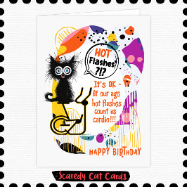 Tarjeta Cumpleaños de "Sofocos" de Gato Asustadizo